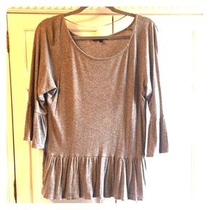 Ruffle 3/4 bell sleeve peplum top